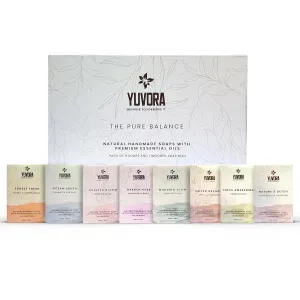 5 OZ Pack of 8 Handmade Women’s Body Soaps – Long-Lasting Natural Bar Soap – Luxurious Aromatherapy Scents – Moisturizing Herbal Skincare – Gift Set – The Pure Balance