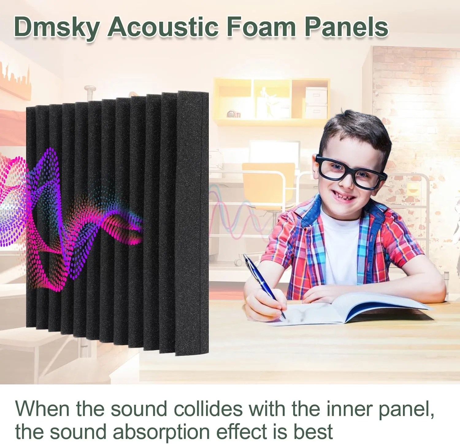 50 Pack Acoustic Foam Panels,2"X 12" X 12"Sound Proof Foam Panels-High Density Sound Absorbing Panels,Fire Resistant Soundproof Wedges Panels for Studio Recording & Office & Home