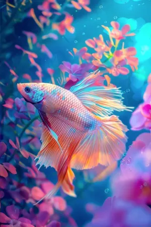 500 Pieces Puzzles for Adults - Fish in Flower Puzzle Christmas Perfect for Relaxation Activity Difficult Challenging Puzzles