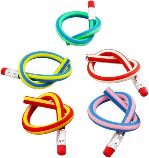 50Pcs Colorful Magic Bendy Pencil Flexible Soft Pencils with Eraser for Children Kids Writing Drawing