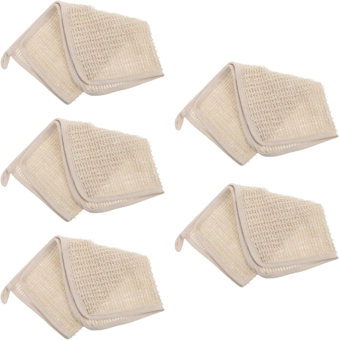 5Pcs Cotton and Linen Square Scarf Cleaning Towel Infant washcloth exfoliating scrubbing Cloths Square Hand Towel Cleaning Scrubber Bath Flower take a Bath Flax Scrub bar Child