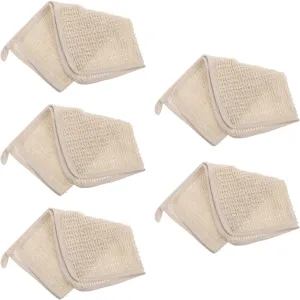 5Pcs Cotton and Linen Square Scarf Cleaning Towel Infant washcloth exfoliating scrubbing Cloths Square Hand Towel Cleaning Scrubber Bath Flower take a Bath Flax Scrub bar Child