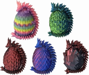 5PCS Dragon Egg Set with Dragon Inside, 3D Printed Glow-in-The-Dark Mythical Fidget Toys for Easter Egg Party Favors Kids Adults