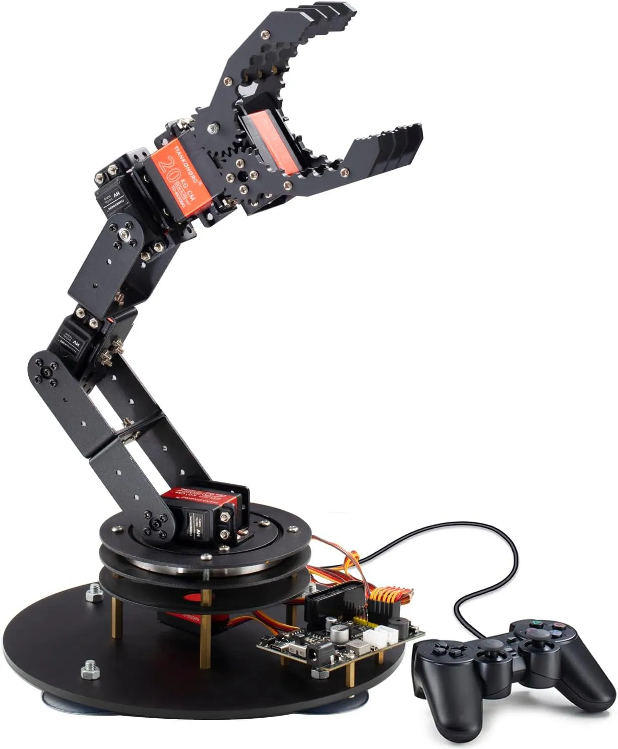 6-Axis Metal Robot Arm Kit with Joystick Control for Arduino Programming DIY Robotics Arm for STEM Learning, Educational Build & Play, Servo Motor Projects