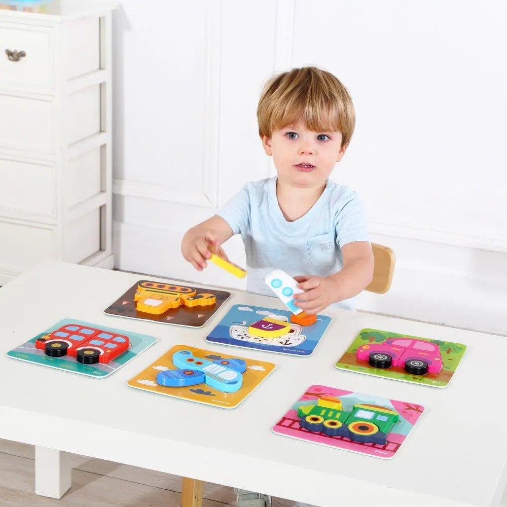 6 In 1 Mini Transportation Shape Sorter Puzzle
