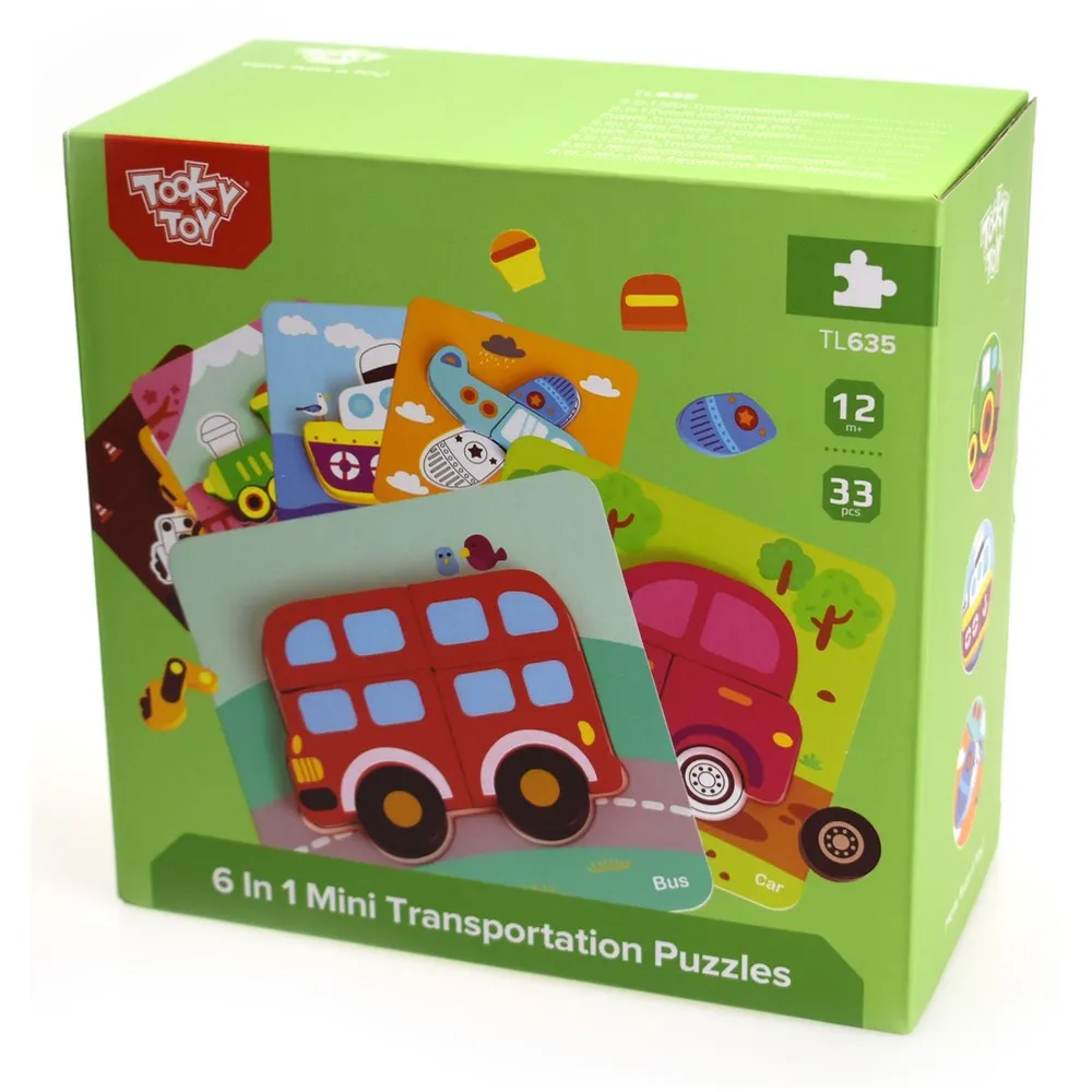 6 In 1 Mini Transportation Shape Sorter Puzzle
