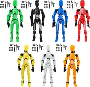 7PCS Lucky 13 Action Figures - (Assembly Completed) Titan 13 Action Figure, T13 Action Figure 3D Printed Multi-Jointed Movable,Desktop Decorations for Action Figures for Game Lovers (7PCS)