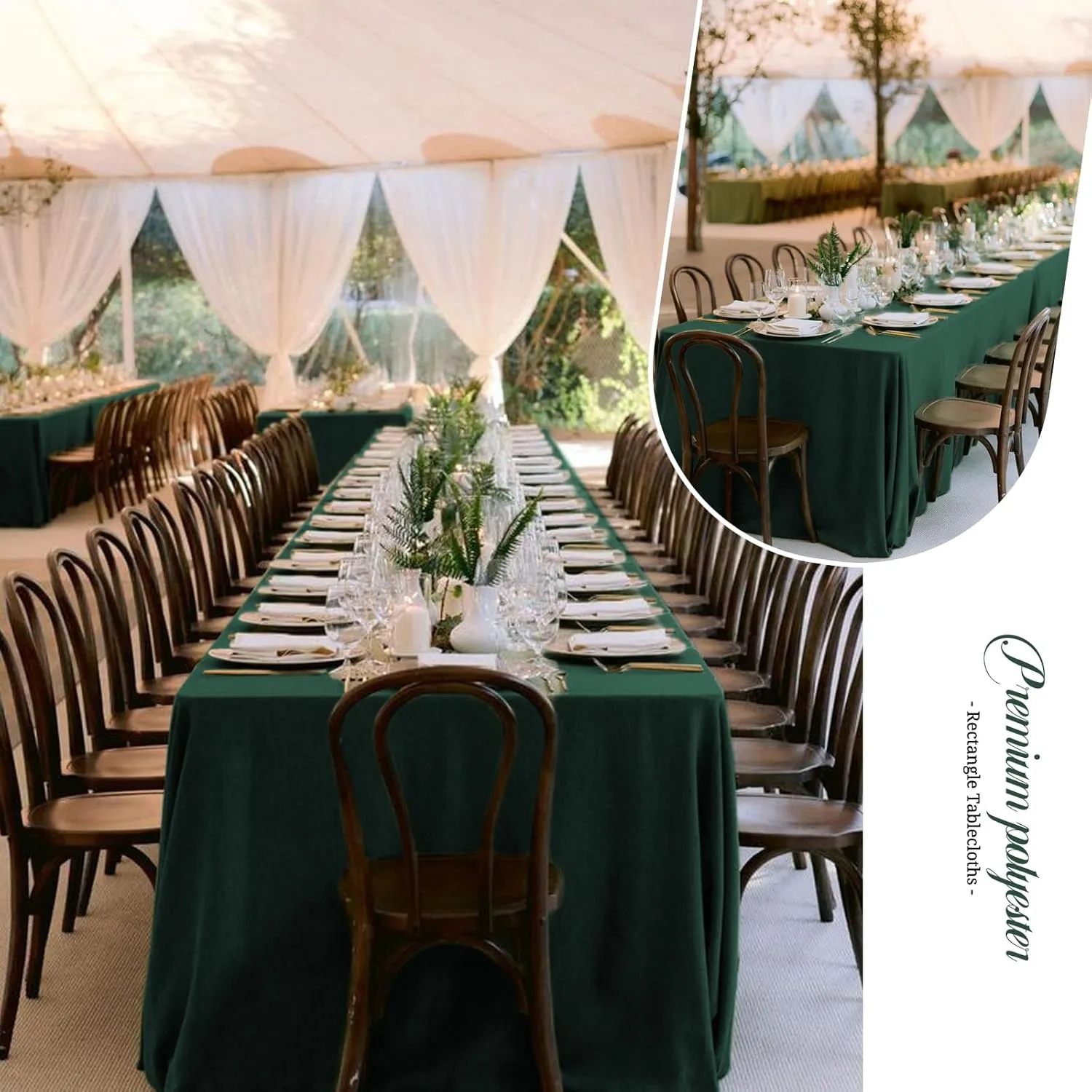 8 Pack 60 x 102 Inch Rectangle Tablecloth, Hunter Green Tablecloth for 6 Feet Rectangle Tables, Stain and Wrinkle Resistant Washable Fabric Table Cloth for Wedding Dining Table Buffet Parties Camping