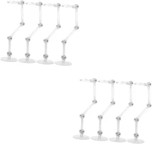 8pcs Doll Support Display Stand Transparent Action Figure Holder Base for Figures Desktop Display Rack Easy Assembly Strong Load-bearing Capacity for Organizing Action