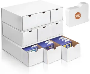 9 Boxes Trading Card Storage Box with Dividers, Baseball Card Storage Box, Top loaders Organizer Case, For 6000 Count Cards Storage
