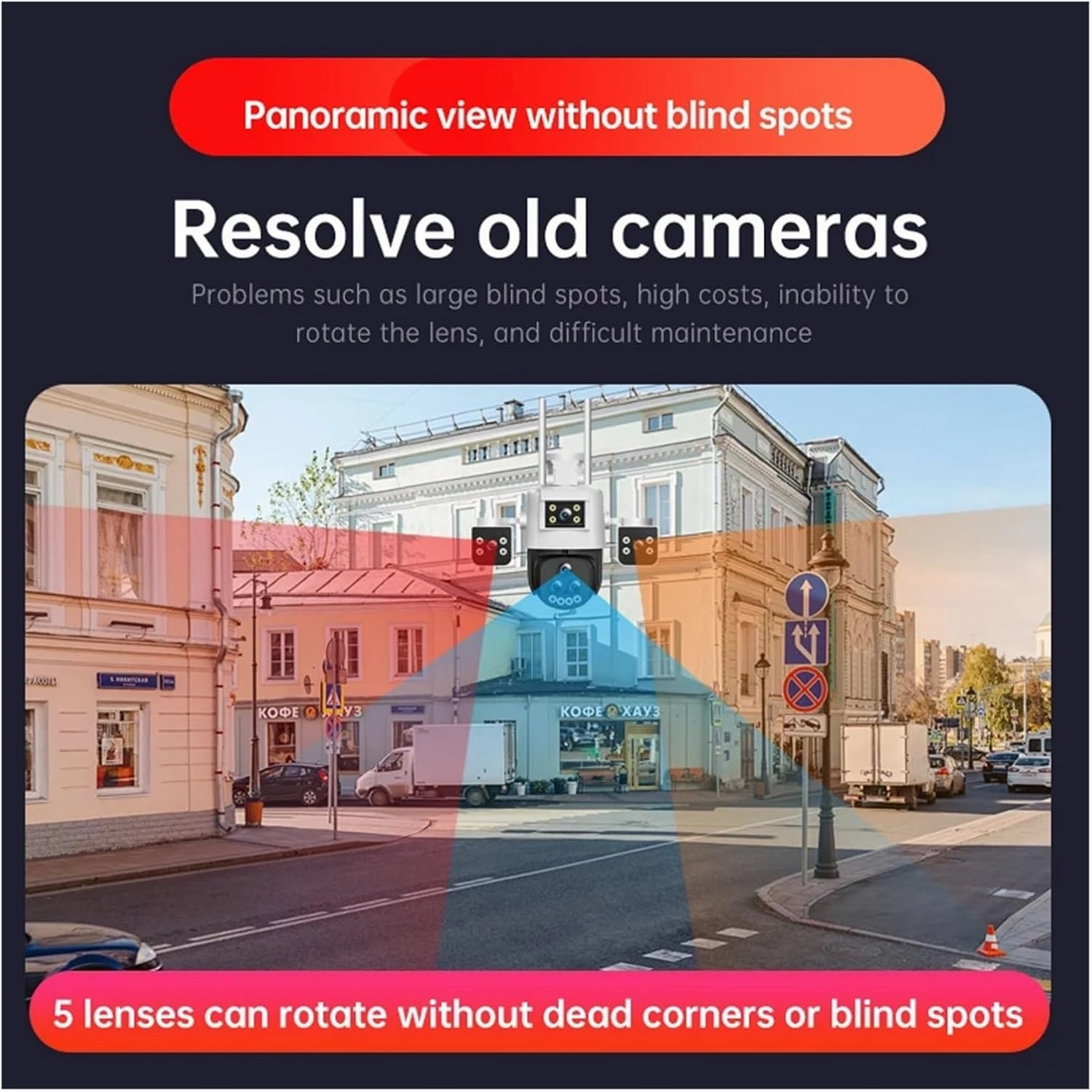 ​​20x Zoom Outdoor WiFi Camera - 15MP, HD, Waterproof, Night Vision, Two-Way Intercom, Mobile Tracking IP Camera​(EU Plug,WiFi Camera 64G)