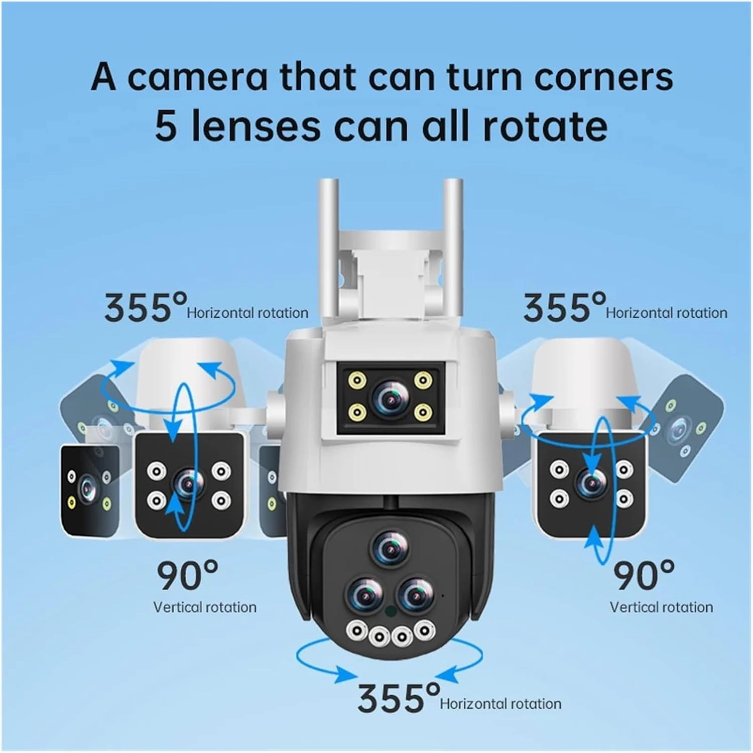 ​​20x Zoom Outdoor WiFi Camera - 15MP, HD, Waterproof, Night Vision, Two-Way Intercom, Mobile Tracking IP Camera​(EU Plug,WiFi Camera 64G)