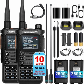 (2nd Gen) TIDRADIO TD-H8 10W HighPower Ham Radio Handheld,APP Programmable,Long Range Two Way Radio with 2500mAh Battery,Walkie Talkies Full Kit (2 Pack)