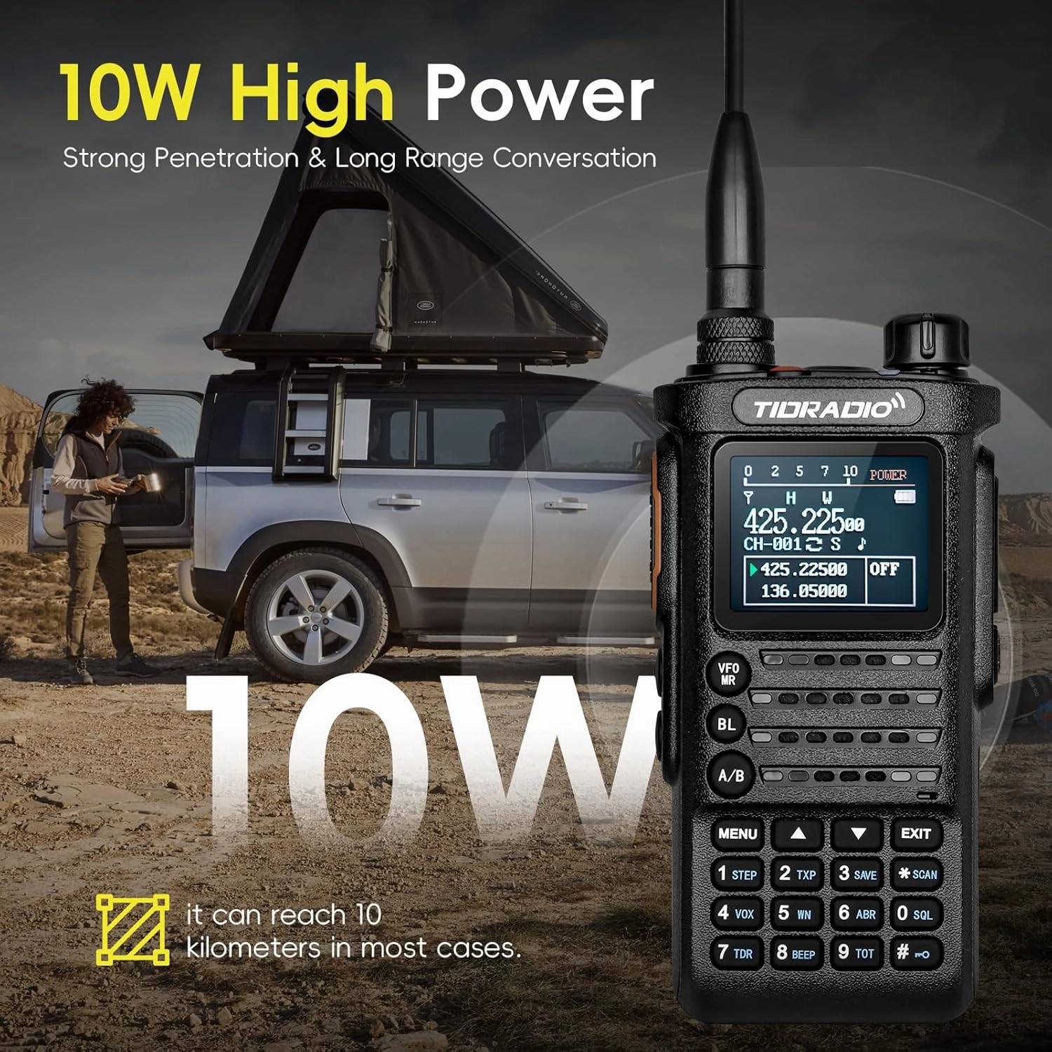 (2nd Gen) TIDRADIO TD-H8 10Watt Ham Handheld Radio, Bluetooth Programming, Repeater Capable Dual Band Long Range Two Way Radios Walkie Talkies with 4PCS Batteries 771 Long Antenna -2Pack Full Kit