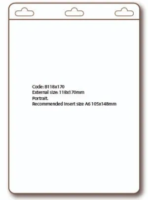 A6 Size Clear Flexible Vertical Card Holder CH-B-118x170 (50 Pack)