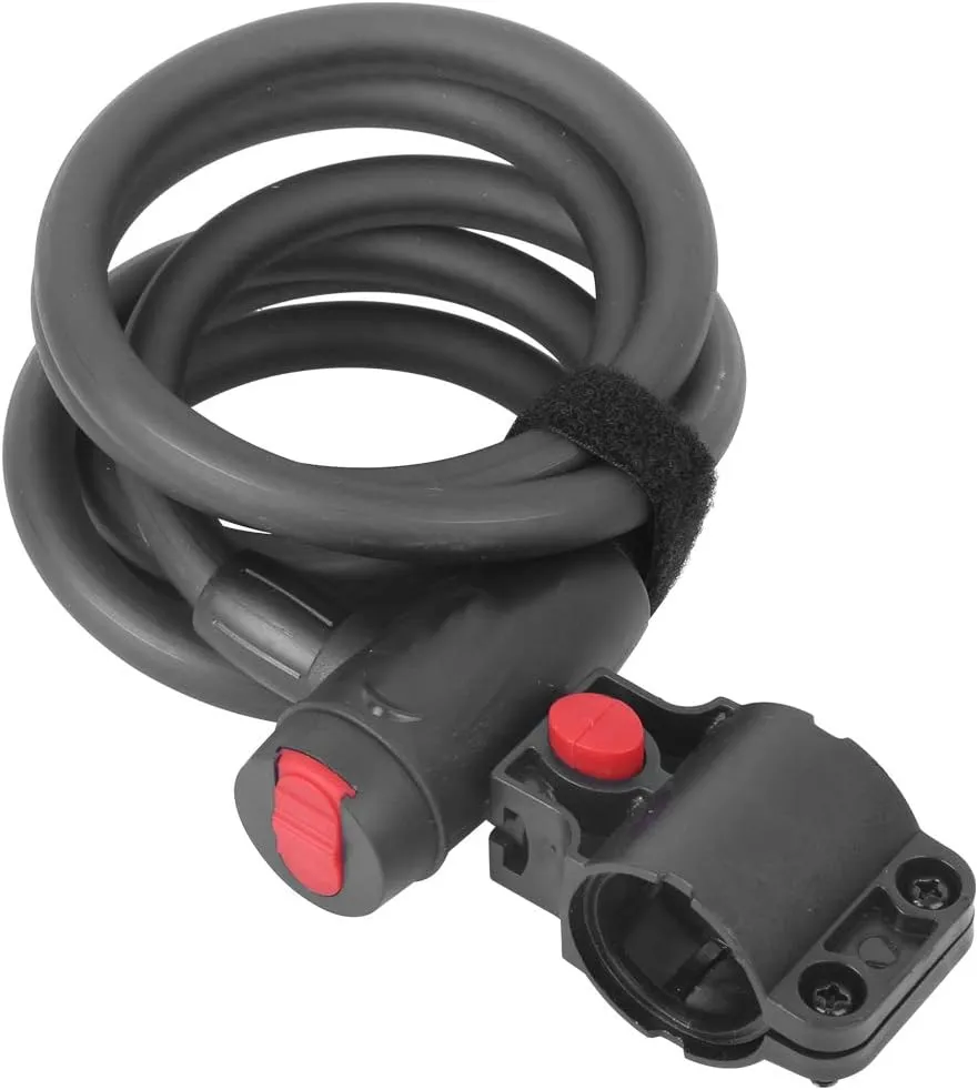 Acouto Wheelup High Strength Steel Cable Lock - Anti Theft Locking System with 2 Keys for Mountain and Electric Bikes (1.8m/ 6ft)