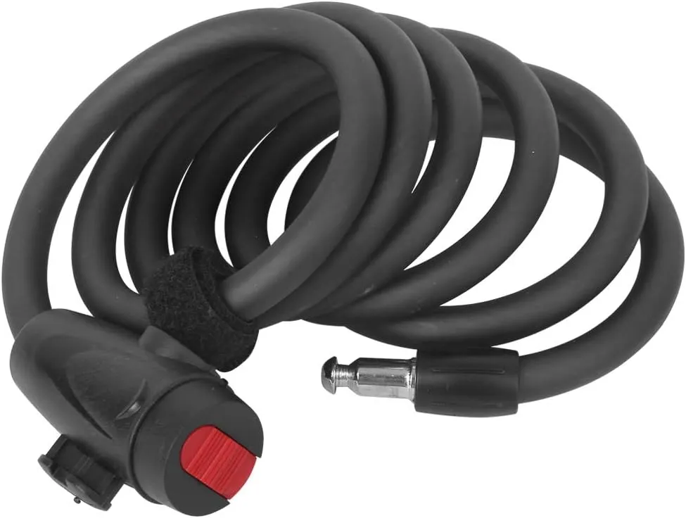 Acouto Wheelup High Strength Steel Cable Lock - Anti Theft Locking System with 2 Keys for Mountain and Electric Bikes (1.8m/ 6ft)