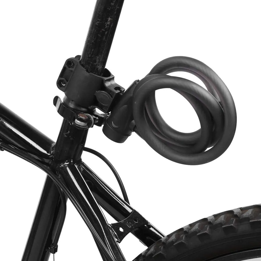Acouto Wheelup High Strength Steel Cable Lock - Anti Theft Locking System with 2 Keys for Mountain and Electric Bikes (1.8m/ 6ft)