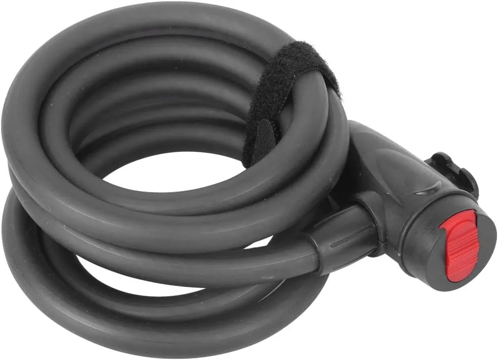 Acouto Wheelup High Strength Steel Cable Lock - Anti Theft Locking System with 2 Keys for Mountain and Electric Bikes (1.8m/ 6ft)
