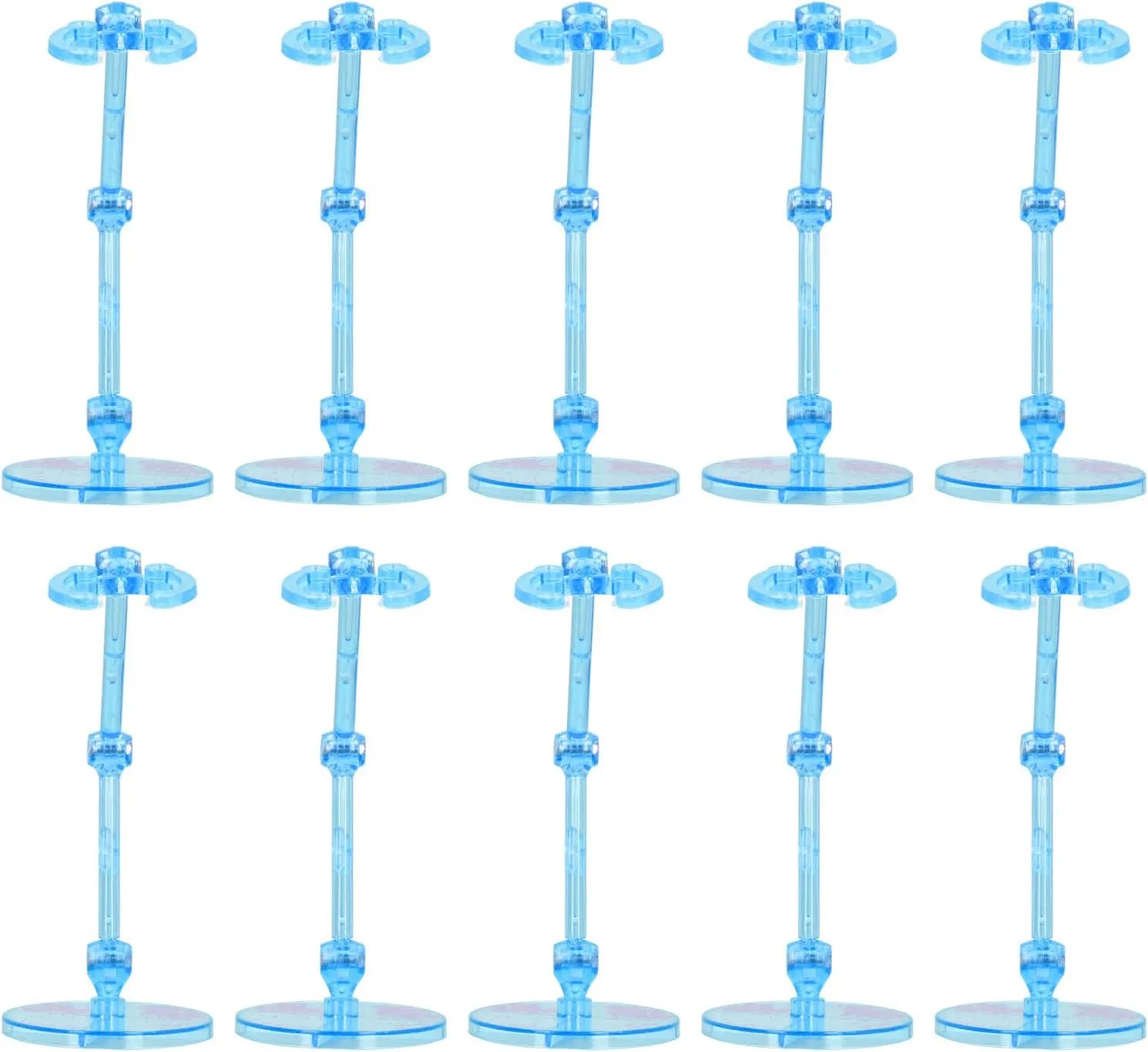 Action Figure Stand, 10pcs Assembly Action Figure Display Holder, Base Doll Model Support Display Stand Compatible with 6 Inch Action Dolls model(Translucent ) (plastic)