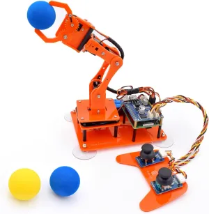 Adeept 5-DOF Robotic Arm Kit Compatible with Raspberry Pi 4 B 3 B  B A , Programmable DIY Coding STEM Educational 5 Axis Robot Arm with Python Code and Tutorials(PDF) - Orange