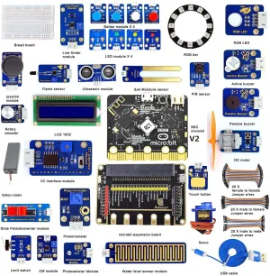 Adeept Sensor Starter Kit for BBC Micro:bit (V2 Included) | Programmable Starter Kit for Micro:bit with 35 Projects PDF Tutorial Book