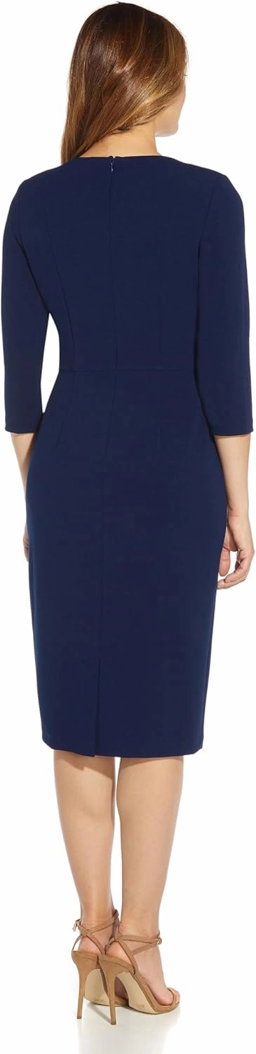 Adrianna Papell Women's Knit Crepe Tie Waist Sheath