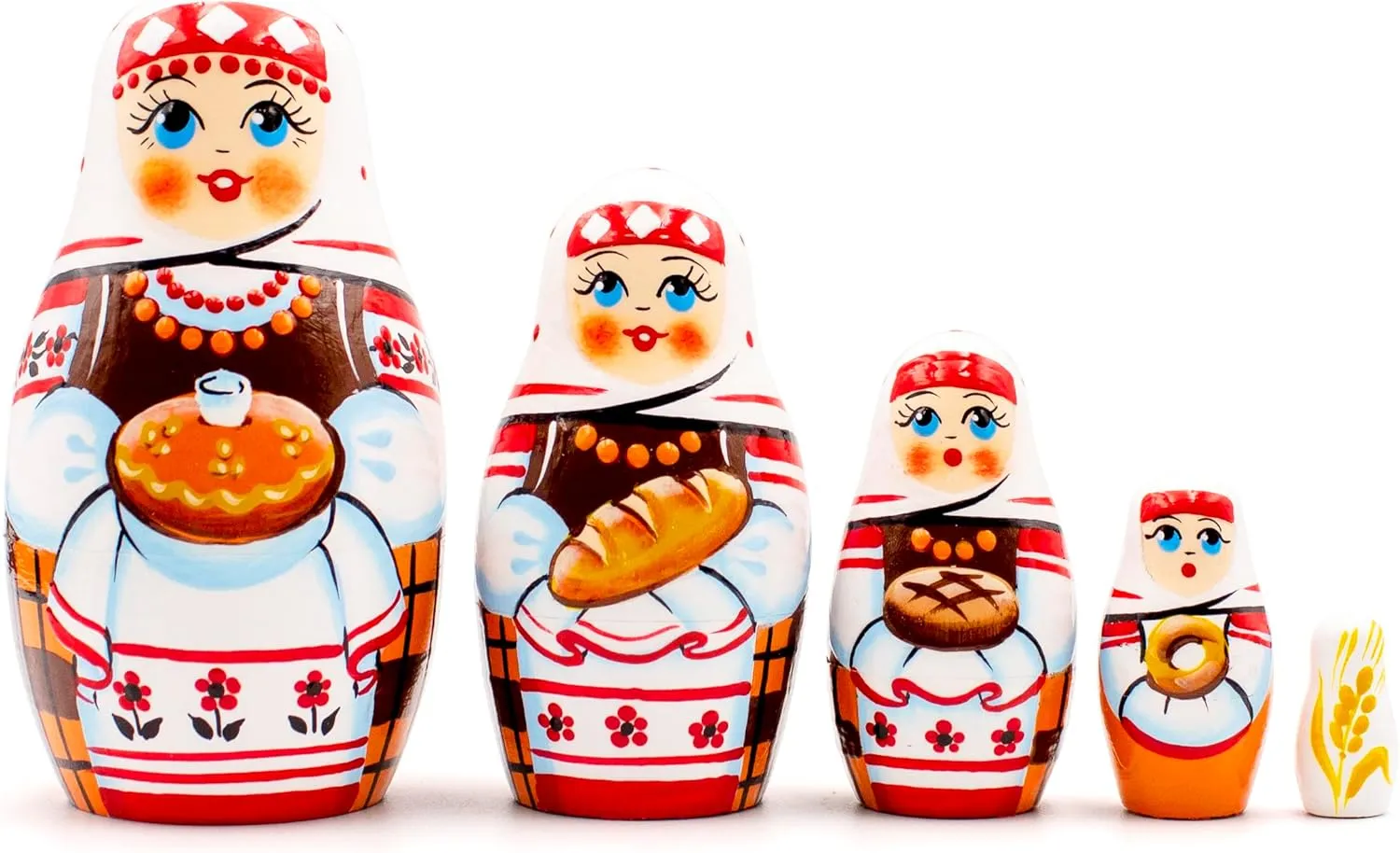 AEVVV Miniature Nesting Dolls Set of 5 pcs - Matryoshka Doll in Slavic Clothing - Russian Dolls Nesting Dolls - Russian Souvenirs - Folk Art Dolls