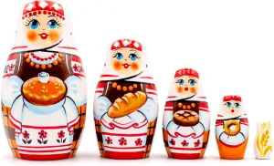 AEVVV Miniature Nesting Dolls Set of 5 pcs - Matryoshka Doll in Slavic Clothing - Russian Dolls Nesting Dolls - Russian Souvenirs - Folk Art Dolls