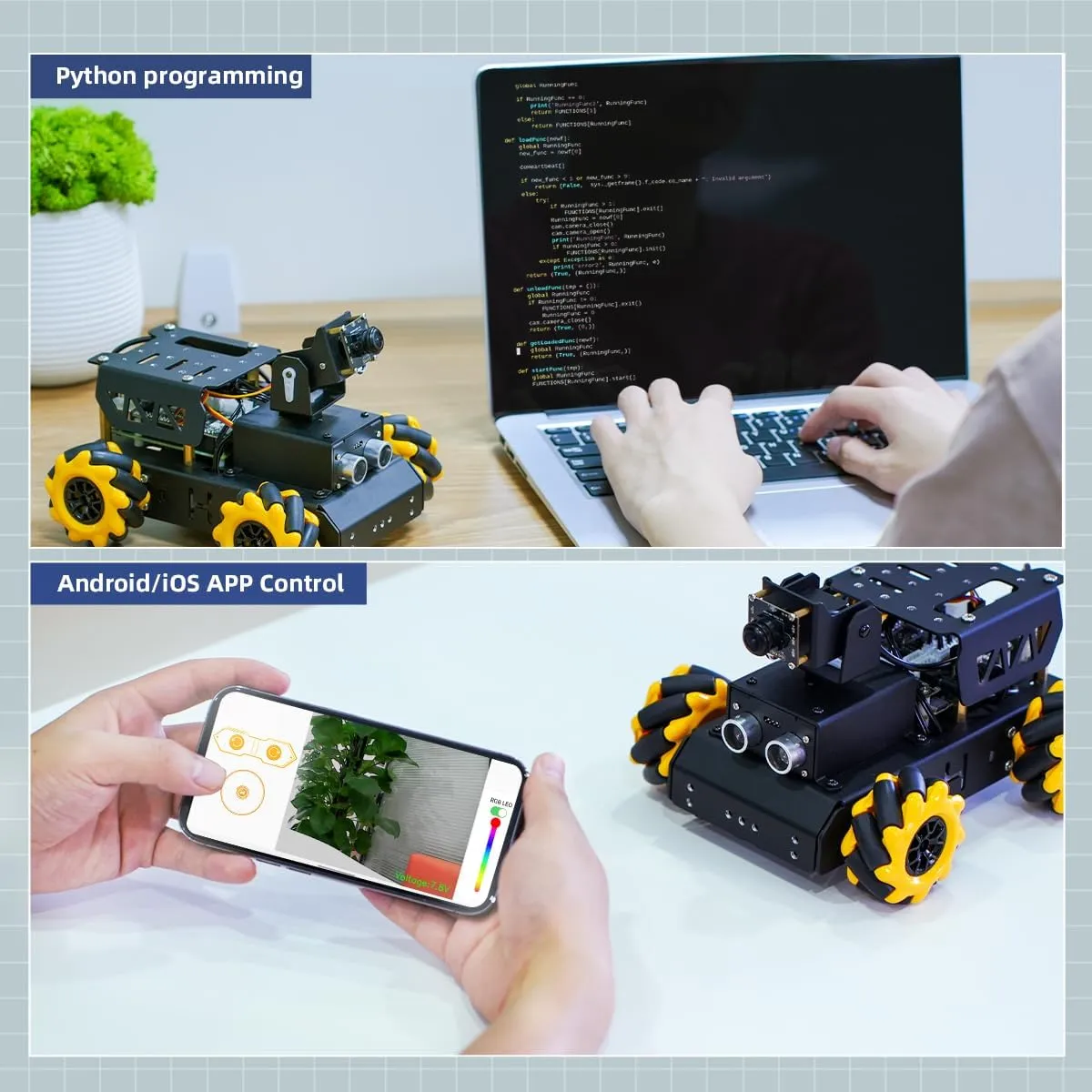 AI Vision Robot Car Kit for Raspberry Pi, TurboPi Coding Robot Kit STEM Projects Educational Building Robot Python Programming Programmable Open Source Smart Robotic (without Raspberry Pi)