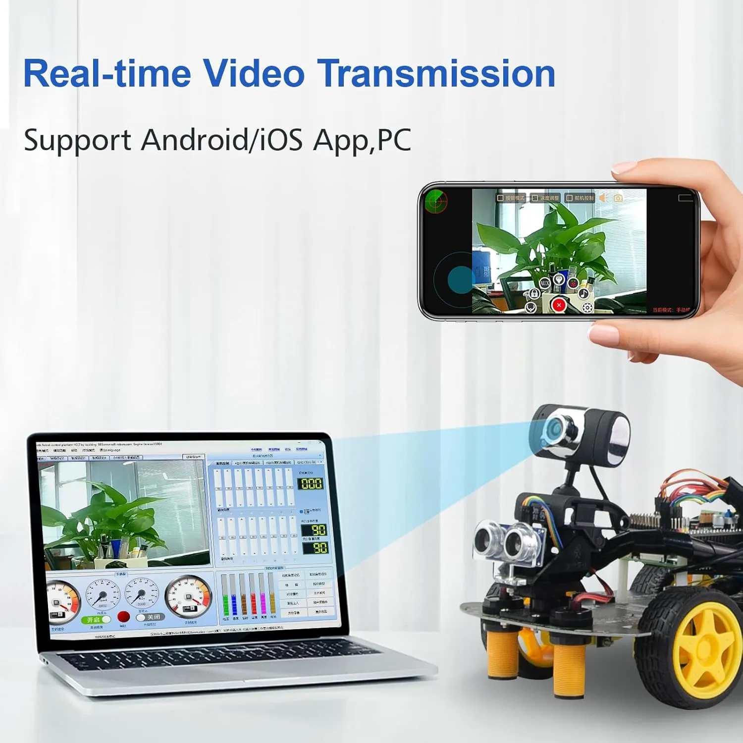 AI Vision Robot Car Kit with Raspberry Pi 4, Coding Robot Kit STEM Projects Educational Building Robotic Python Programming Programmable Open Source