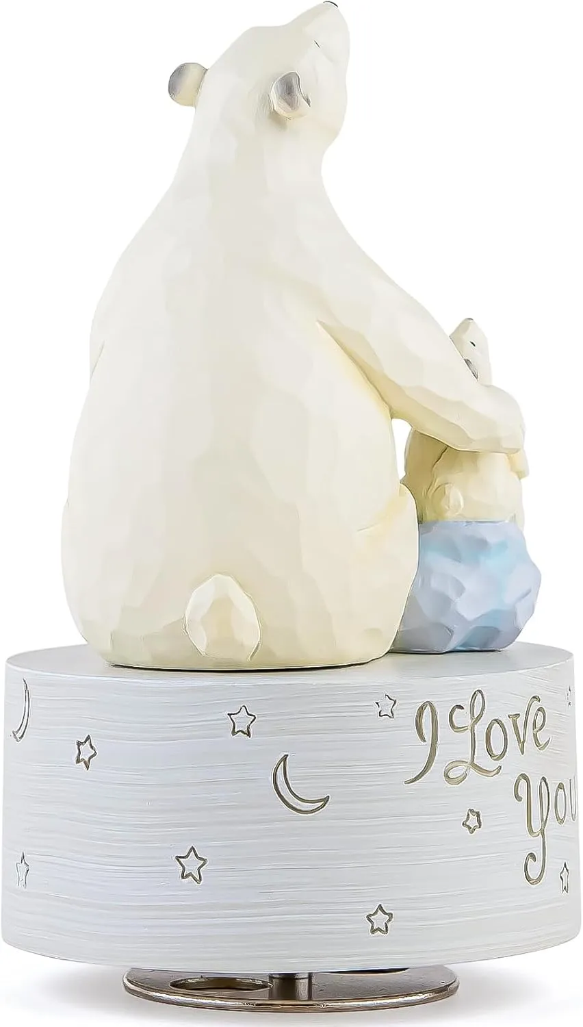 AIDLNS Polar Bear Music Box Figurine, Sculpted Hand-Painted Musical Figure Gifts, for Daughter Granddaughter Grandson Birthday Anniversary, Plays You are My Sunshine Tune