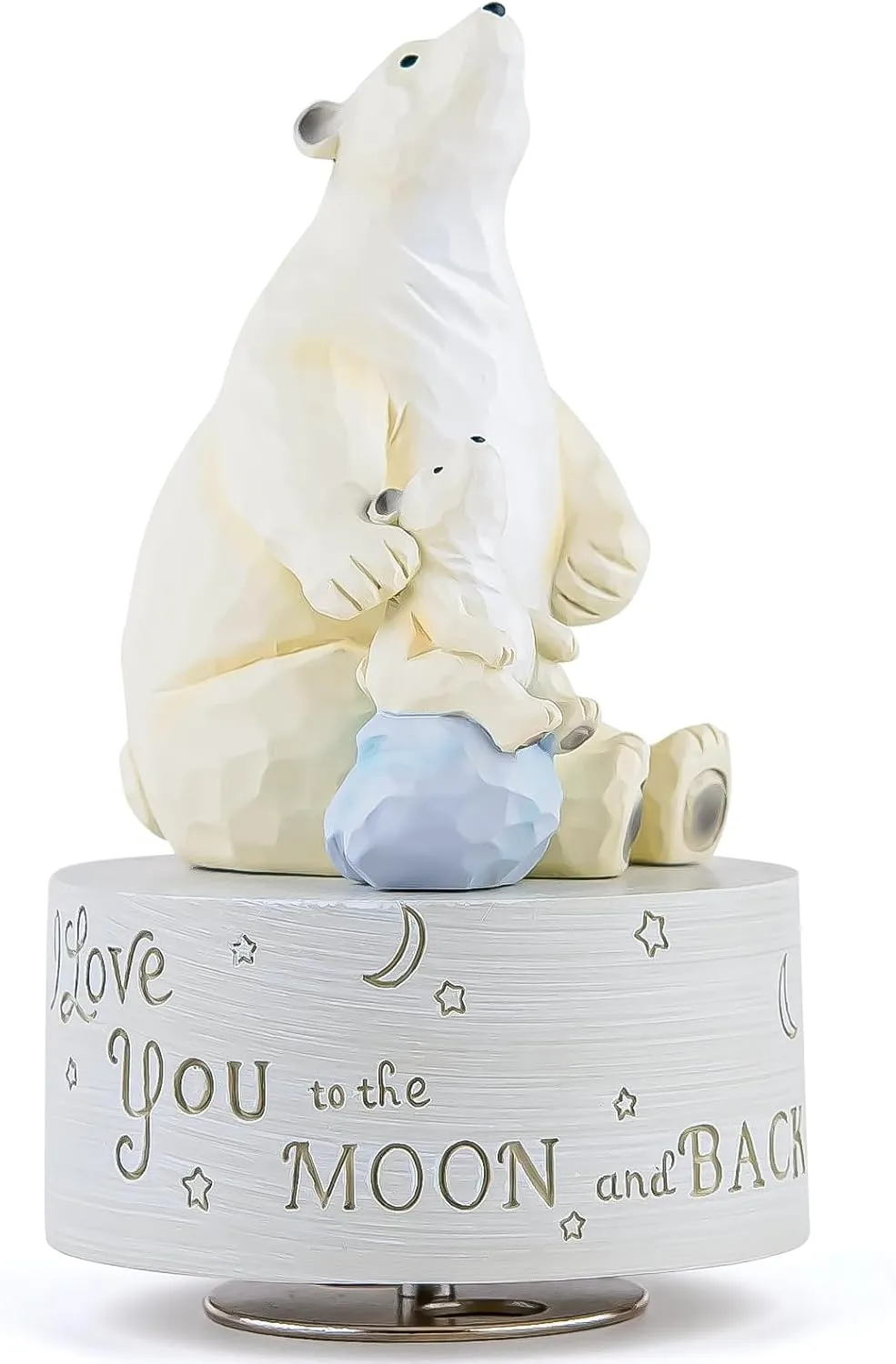 AIDLNS Polar Bear Music Box Figurine, Sculpted Hand-Painted Musical Figure Gifts, for Daughter Granddaughter Grandson Birthday Anniversary, Plays You are My Sunshine Tune