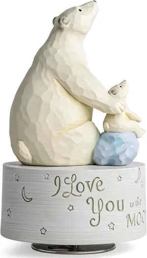 AIDLNS Polar Bear Music Box Figurine, Sculpted Hand-Painted Musical Figure Gifts, for Daughter Granddaughter Grandson Birthday Anniversary, Plays You are My Sunshine Tune