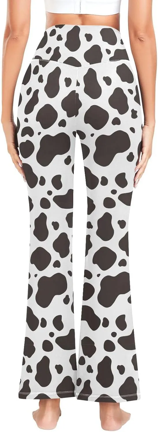 ALAZA Women's Penguins in Colorful Hats and Scarfs Funny Penguin Flare Yoga Pants