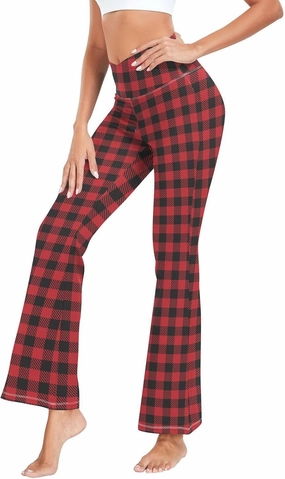 ALAZA Women's Penguins in Colorful Hats and Scarfs Funny Penguin Flare Yoga Pants