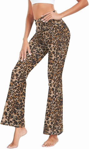 ALAZA Women's Penguins in Colorful Hats and Scarfs Funny Penguin Flare Yoga Pants