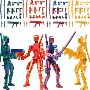 Already Assembled T13 Action Figure Accessories,T13 Multi-Jointed Movable,for Collectors Desktop Decorations t-13 Movability 3D Printed Toys (Multicolor-5)