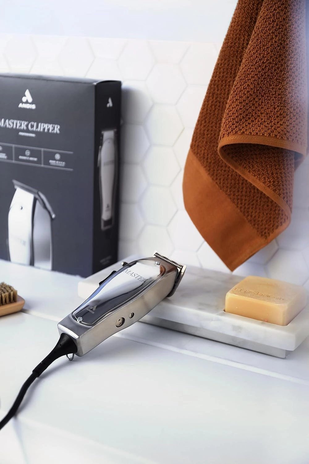 Andis 01815 Professional Master Adjustable Blade Hair Trimmer, Carbon Steel T-Blade - Silver