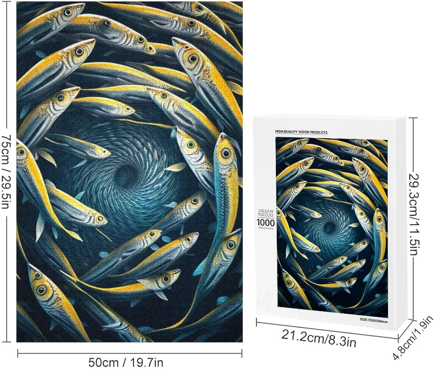 Animal Jigsaw Puzzles, Beautiful Fishes Themed Puzzles for Adults - 1000 Pieces Jigsaw Puzzles, Educational Games Gift for Elders Family and Friends