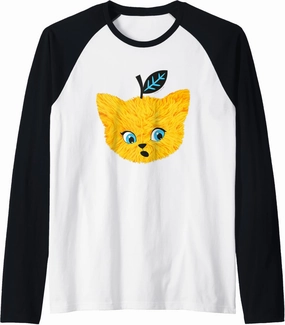 Apple cat Raglan Baseball Tee