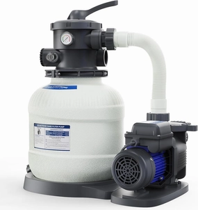 AQUASTRONG Sand Filter Pump for Above Ground Pool with Timer, 1/2 HP Pool Pump Max 2500 GPH for Pools up to 9000GAL, 12in Pool Sand Filter with 6-Way Valve, Improved Circulation for Crystal-Clear Pool