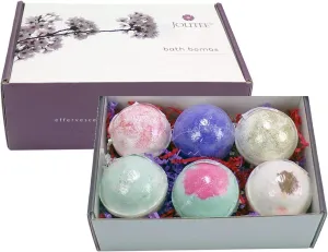 Aromatherapy Bath Bombs for Women Gift Set - 6 Large with Organic Shea Butter Bathbombs Made in USA, Bath Salts for Women Relaxing Gifts for Women, Bath Bomb Kit for Her with Essential Oils