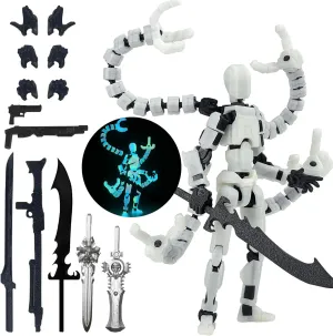Assembly Completed T13 Action Figure 3D Printed Multi-Jointed Movable T 13 Lucky 13 Dummy 13 Nova 13 Robot 13 Action Figure Desktop Decorations for Game Lovers (Night Light, 7.2 Inch)