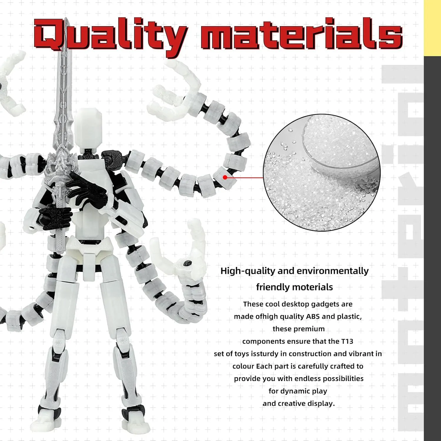 Assembly Completed T13 Action Figure 3D Printed Multi-Jointed Movable T 13 Lucky 13 Dummy 13 Nova 13 Robot 13 Action Figure Desktop Decorations for Game Lovers (Night Light, 7.2 Inch)