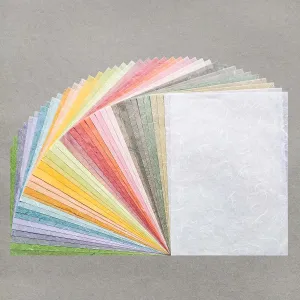 Assorted A4 Pastel-tone Mulberry Paper Set (40 Sheets) | Premium Decorative Paper for Scrapbooking, Card Making, Collage, Mixed Media Crafts, and DIY Projects