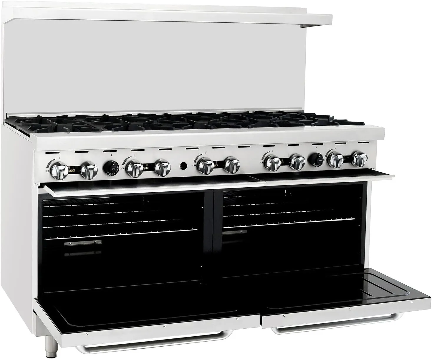 Atosa AGR Commercial Gas Range, 60" Gas Range, (10) Burners Top, (2) Standard Ovens, Natural Gas (AGR-10B-NG)