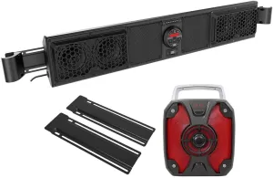 Audiosavings Bundle: MTX MUDSYS46 4-Speaker Marine Soundbar System w/Bluetooth for RZR/ATV/UTV Bundle with MUDSYSEXT Bracket Extension & Rockville ROCKBOX 6.5" Portable Bluetooth Speaker (3 Items)
