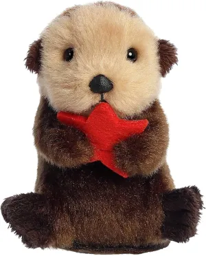 Aurora® Adorable Shoulderkins™ Spiffy Otter™ Stuffed Animal - On-The-Go Fun - Interactive Play - Brown 4.5 Inches