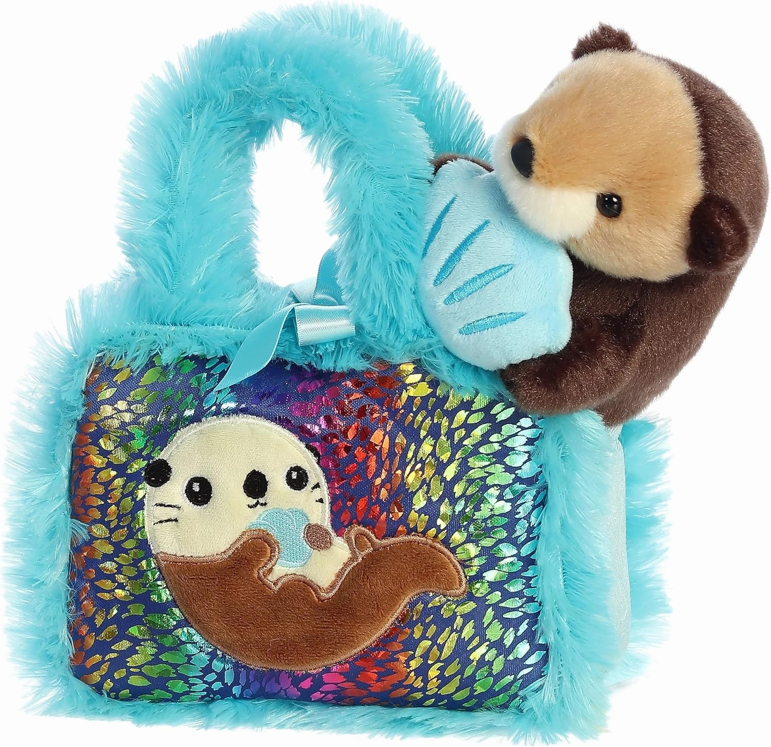 Aurora® Fashionable Fancy Pals™ Zoo Collection Stuffed Animal - Plush with Stylish Purse for Dress Up Fun for Kids 3  Years, Costumes, and Birthdays - Sea Otter 7 Inches